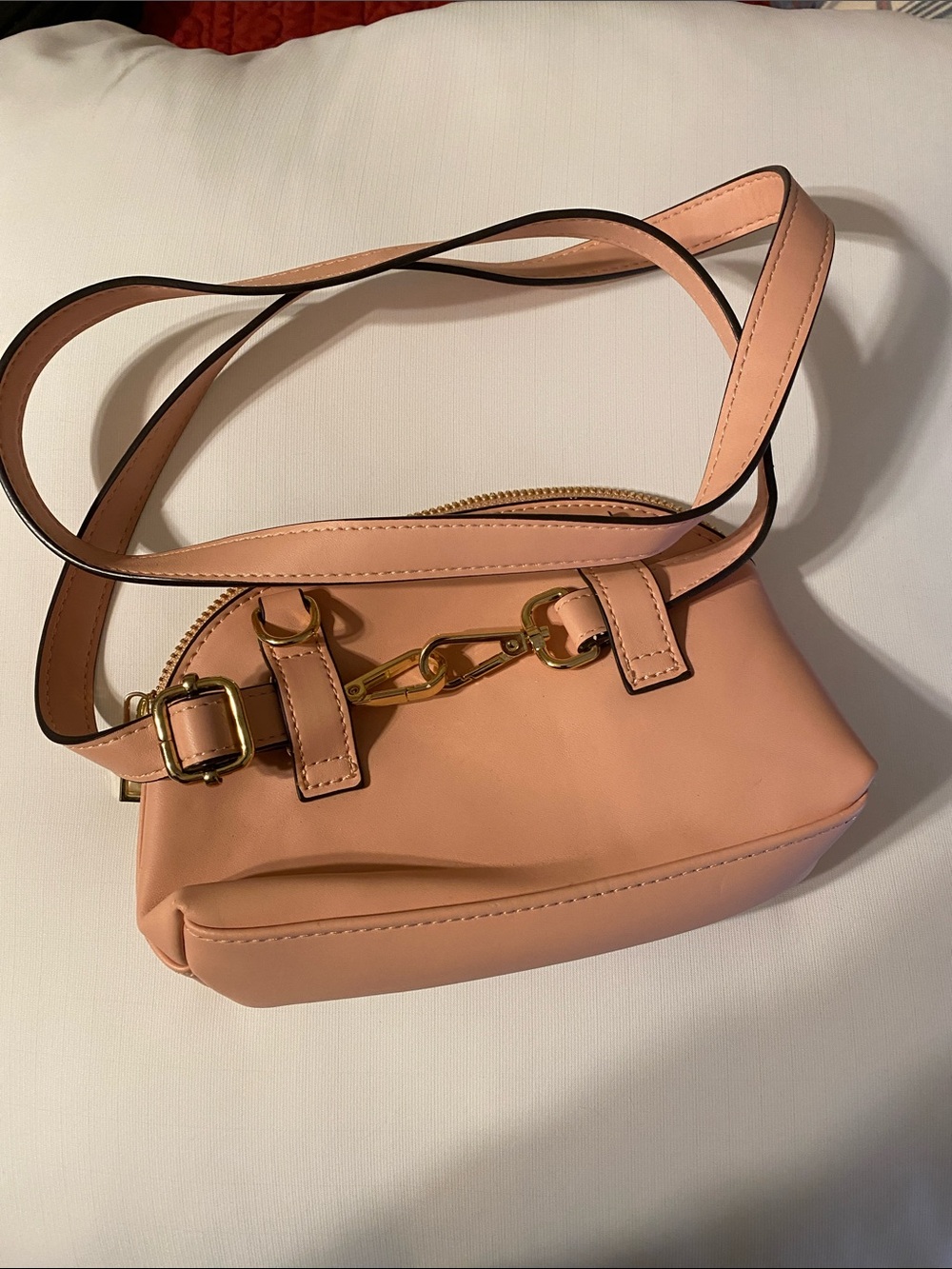 a new day Blush Pink Crossbody Bag with Gold Hardware